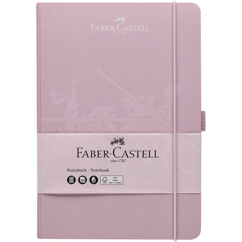 Faber-Castell jegyzetfüzet A/5 rózsás árnyékok 194lapos kockás tolltartóval