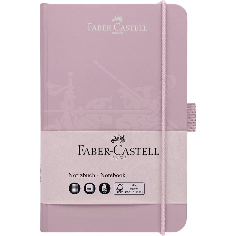 Faber-Castell jegyzetfüzet A/6 rózsa árnyékok 194 lapos kockás tolltartóval