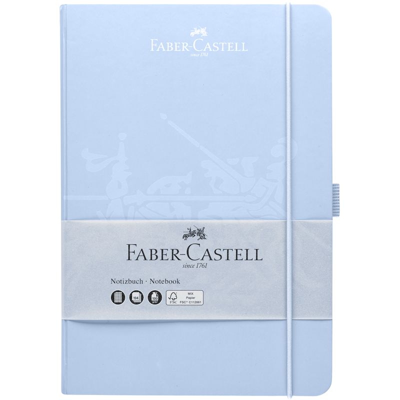 Faber-Castell jegyzetfüzet A/5 égkék 194lapos kockás tolltartóval (145X210mm) 2024