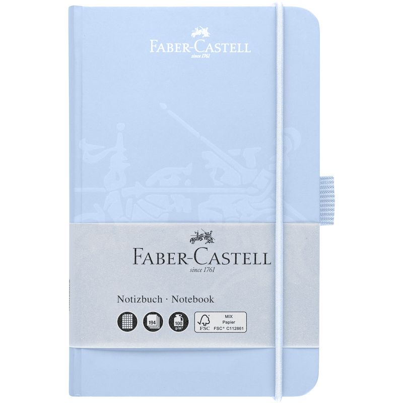 Faber-Castell jegyzetfüzet A/6 égkék 194lapos kockás tolltartóval (90x140mm) 2024
