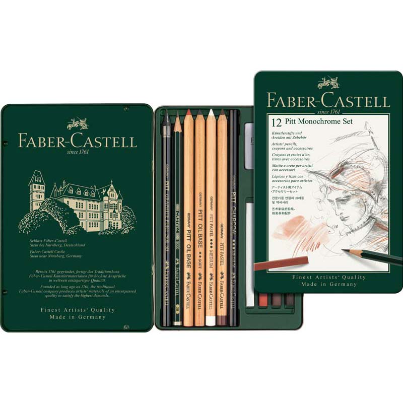 Faber-Castell Pitt monochrome szett 12db fémdoboz