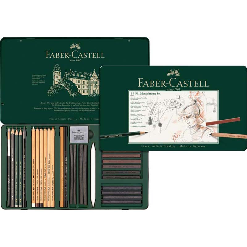 Faber-Castell Pitt monochrome szett 33db fémdoboz
