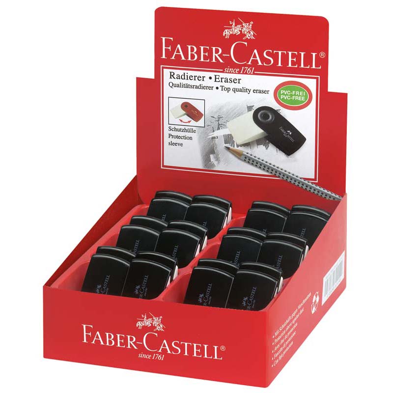 Faber-Castell radír SLEEVE mini fekete műanyag tartóban
