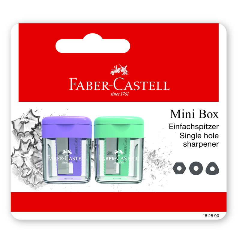 Faber-Castell hegyező 2db-os műanyag tartályos pasztell színben 2024 BL.