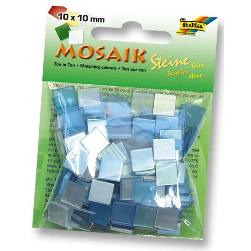 Folia mozaik műgyanta kocka 10x10mm kék árnyalat