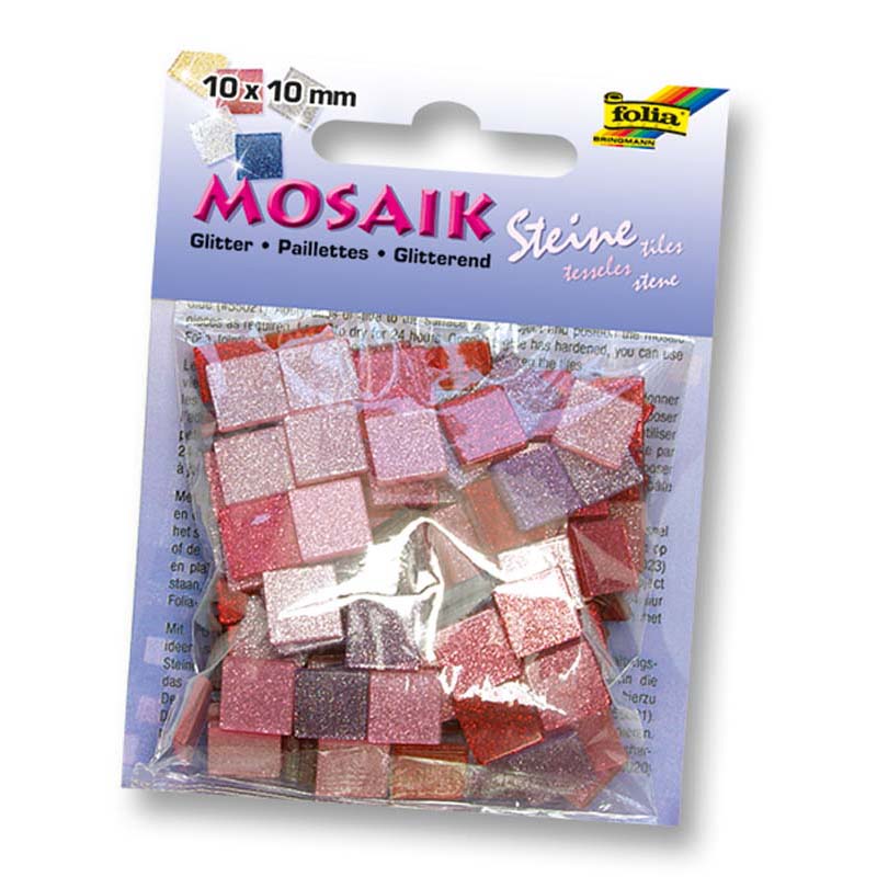 Folia mozaik műgyanta kocka csillogó10x10mm pink