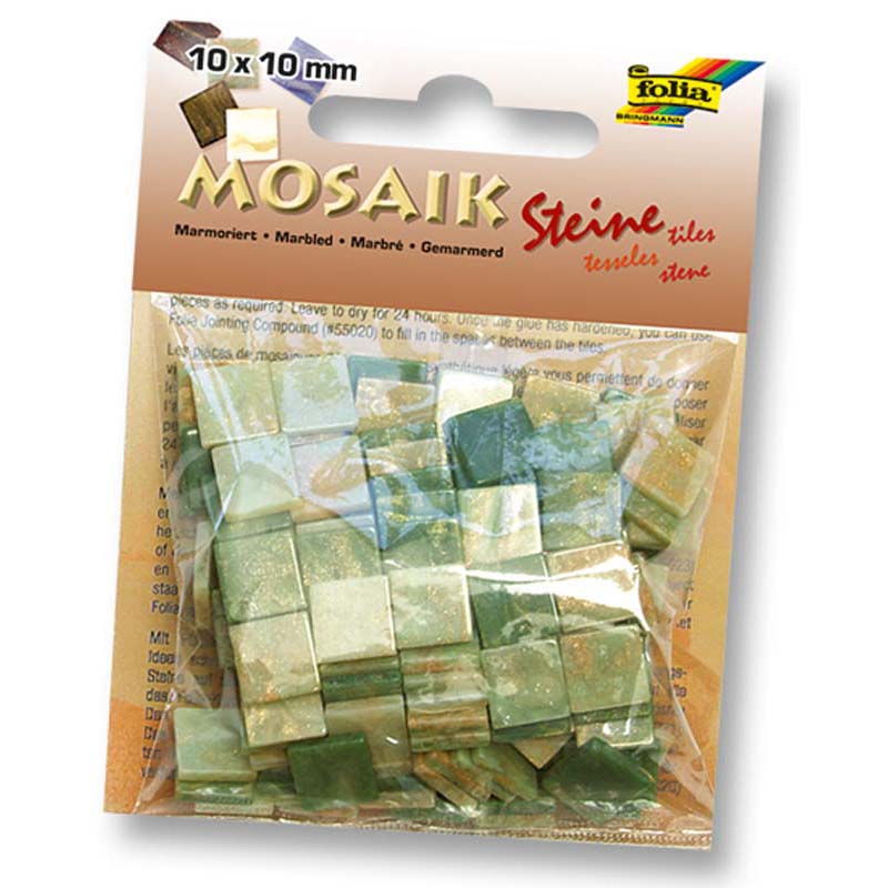 Folia mozaik műgyanta kocka 10x10mm márvány zöld