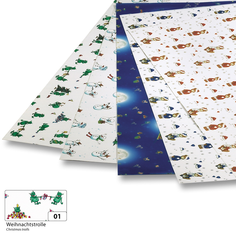 Folia színes transzparens papír 50,5x70cm 1 tekercs karácsonyi szörnyek