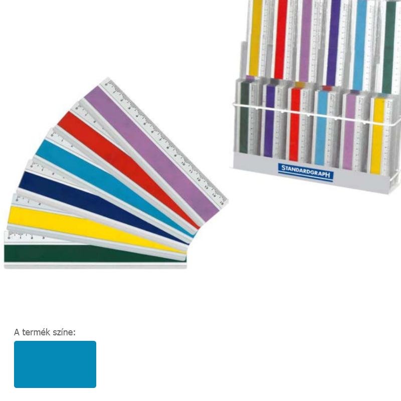 Standardgraph műszaki aluminium vonalzó 30cm joy color türkiz