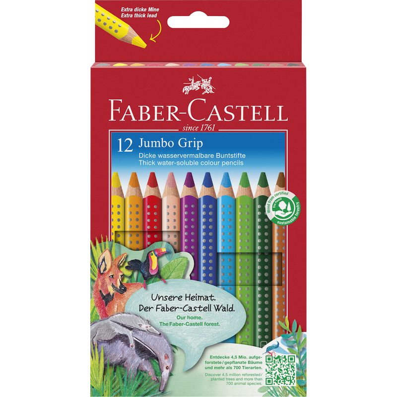 Faber-Castell színes ceruza készlet 12db-os GRIP JUMBO