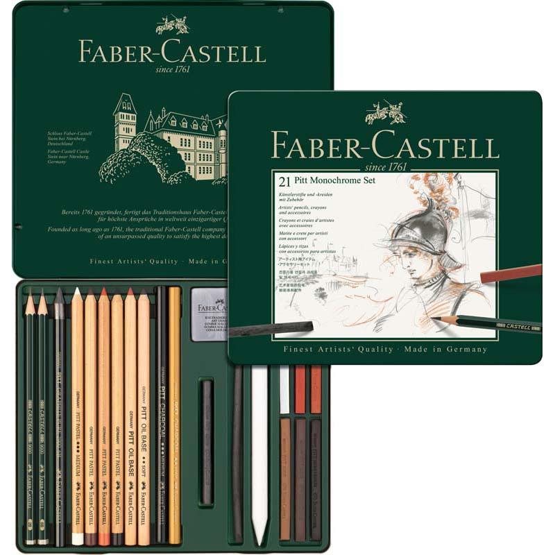 Faber-Castell Pitt monochrome szett 21db fémdoboz