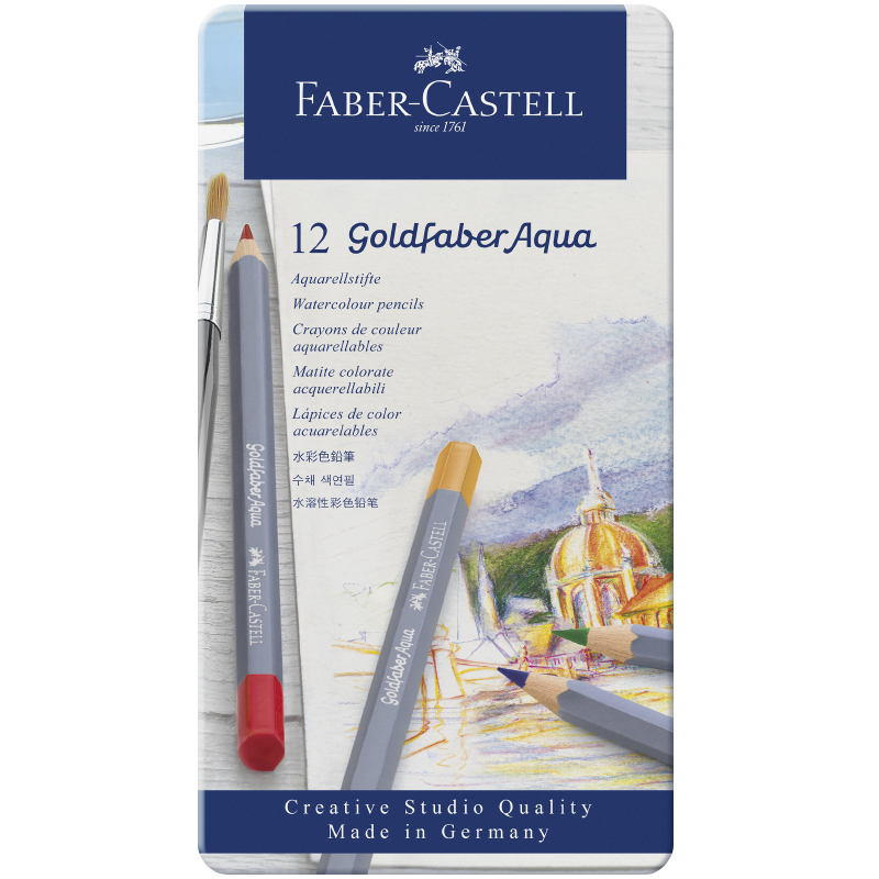 Art and Graphic színes ceruza készlet 12db-os GOLDFABER AQUA fém dobozban