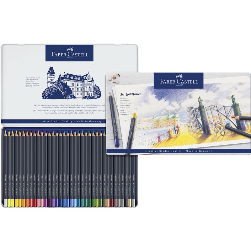 Art and Graphic színes ceruza készlet 36db-os GOLDFABER fém dobozban
