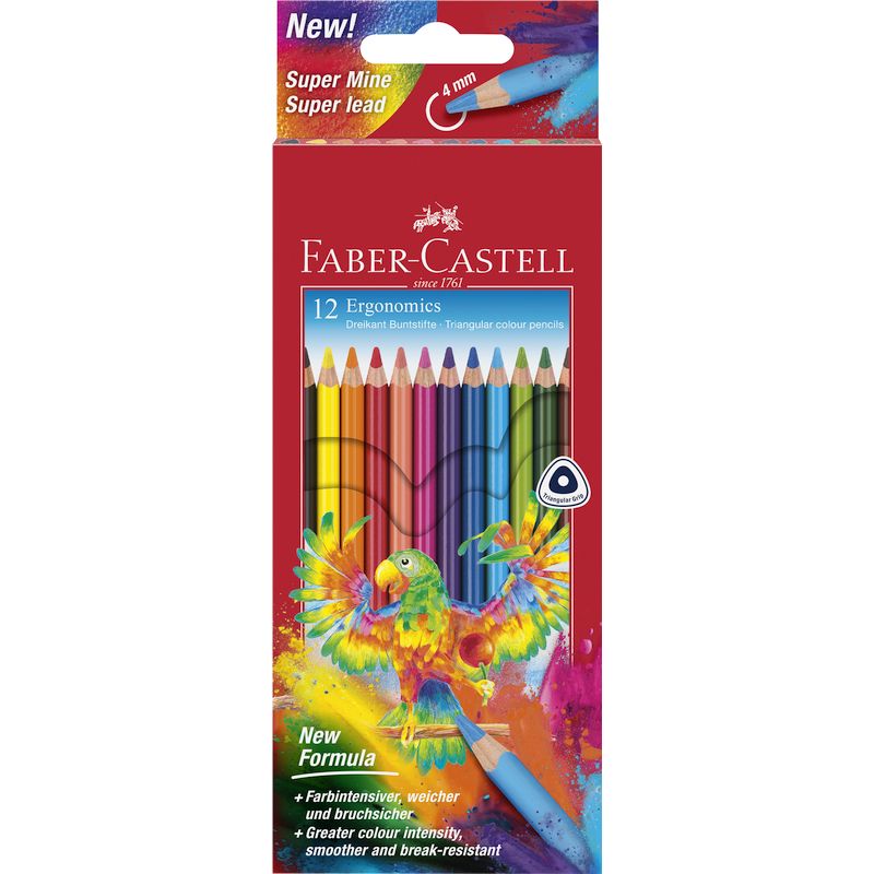 Faber-Castell színes ceruza készlet 12db-os PAPAGÁJ háromszögletű