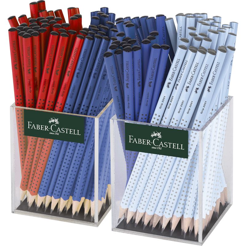 Faber-Castell grafitceruza GRIP 2001 144db-os display B (piros,kék,égkék)