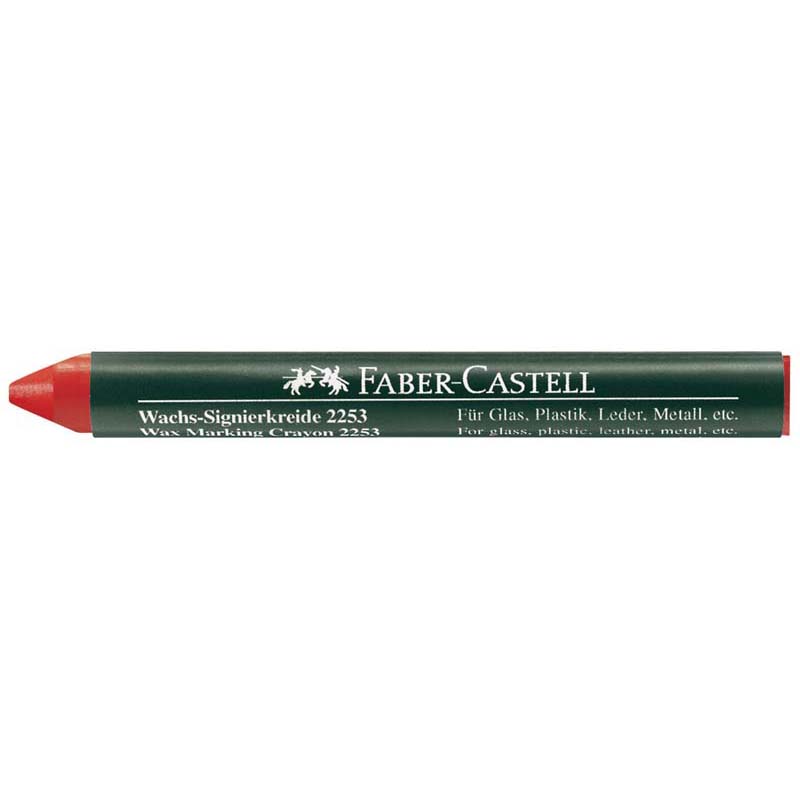 Faber-Castell jelölő zsírkréta üvegre, porcelánra, fém piros