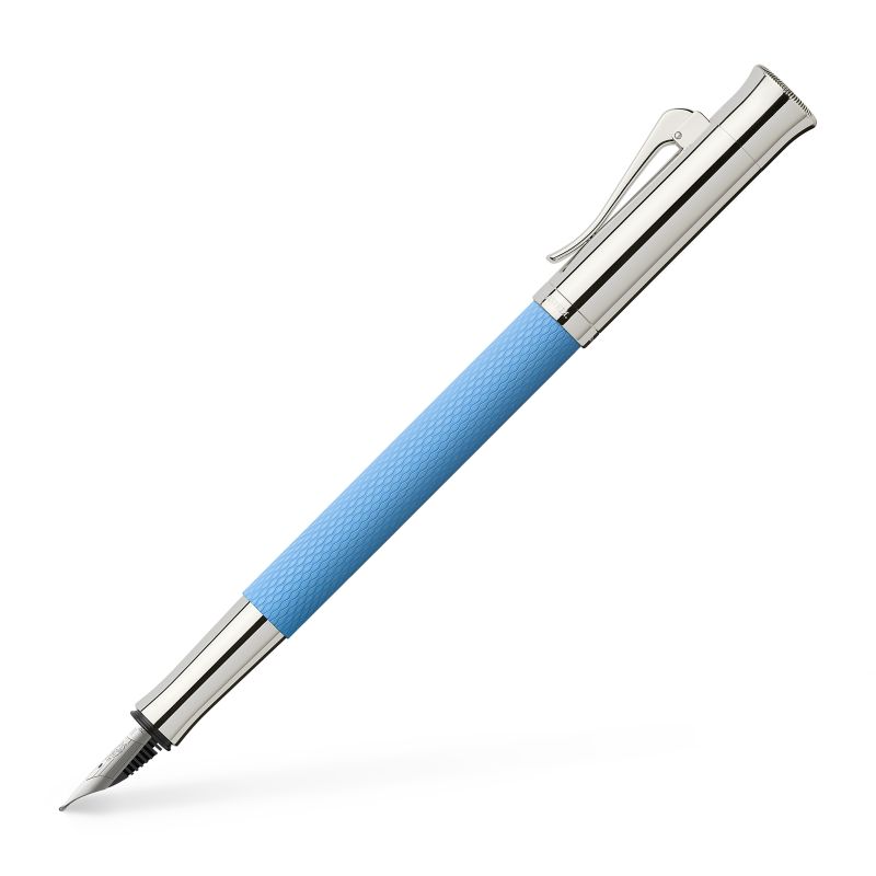 Graf von Faber-Castell töltőtoll GUILLOCHE ródium bevonatú öböl kék színű M-es hegyű