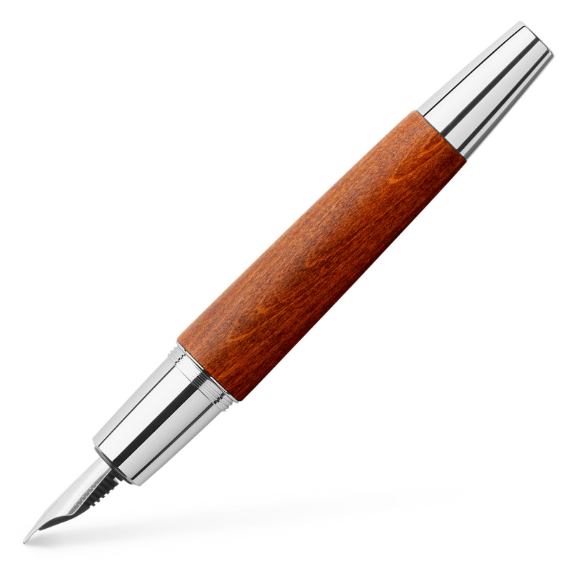 Faber-Castell e-motion tintás toll F króm/fa barna