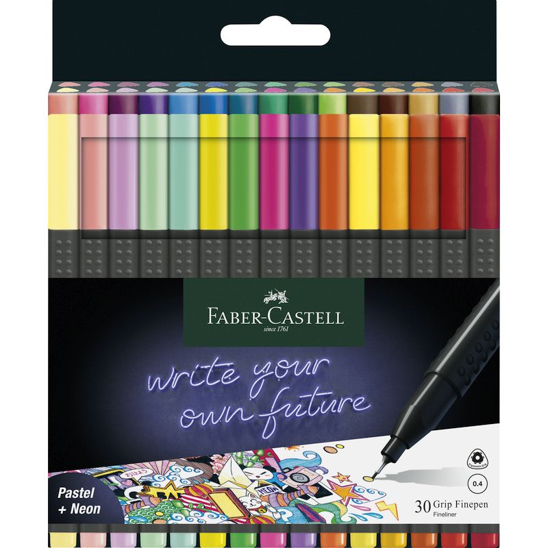 Faber-Castell tűfilc készlet 30db-os 0,4mm GRIP