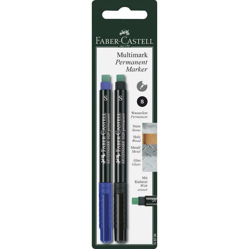 Faber-Castell filctoll készlet 2db-os alkoholos S kék/fekete bliszterben