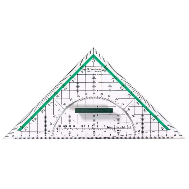 Faber-Castell műszaki vonalzó háromszögű+fogó