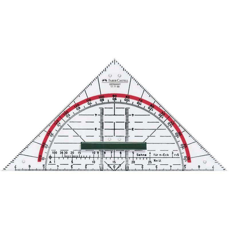 Faber-Castell műszaki vonalzó háromszögű+fogó