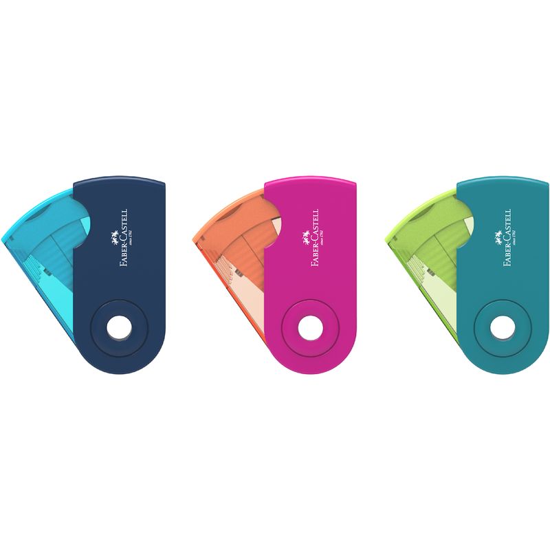 Faber-Castell hegyező SLEEVE dupla tartályos trendi színek 2019 (pink,kék,türkiz)
