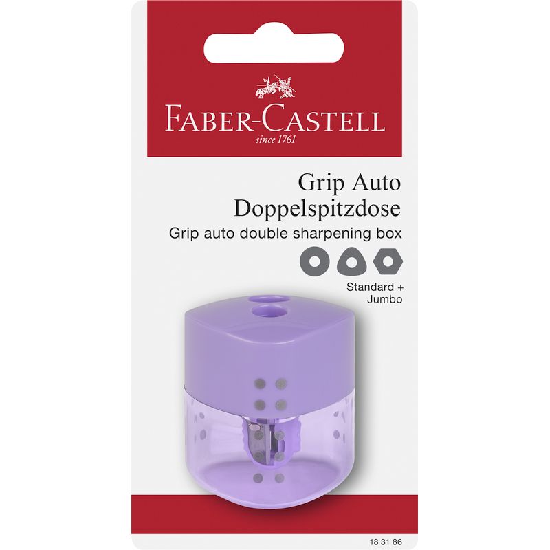 Faber-Castell hegyező GRIP dupla tartályos pasztell lila bliszterben