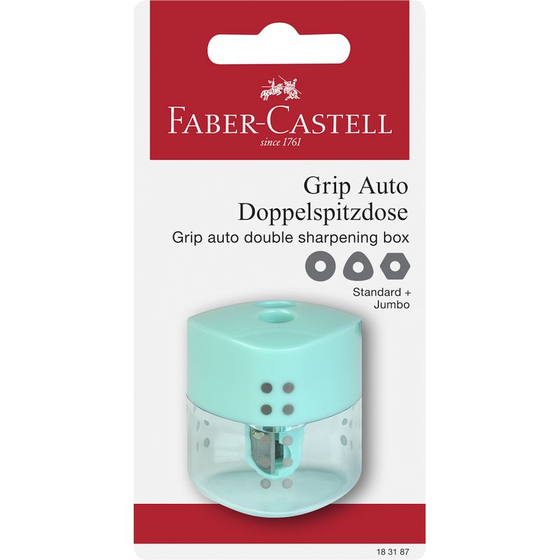 Faber-Castell hegyező GRIP dupla tartályos pasztell zöld bliszterben