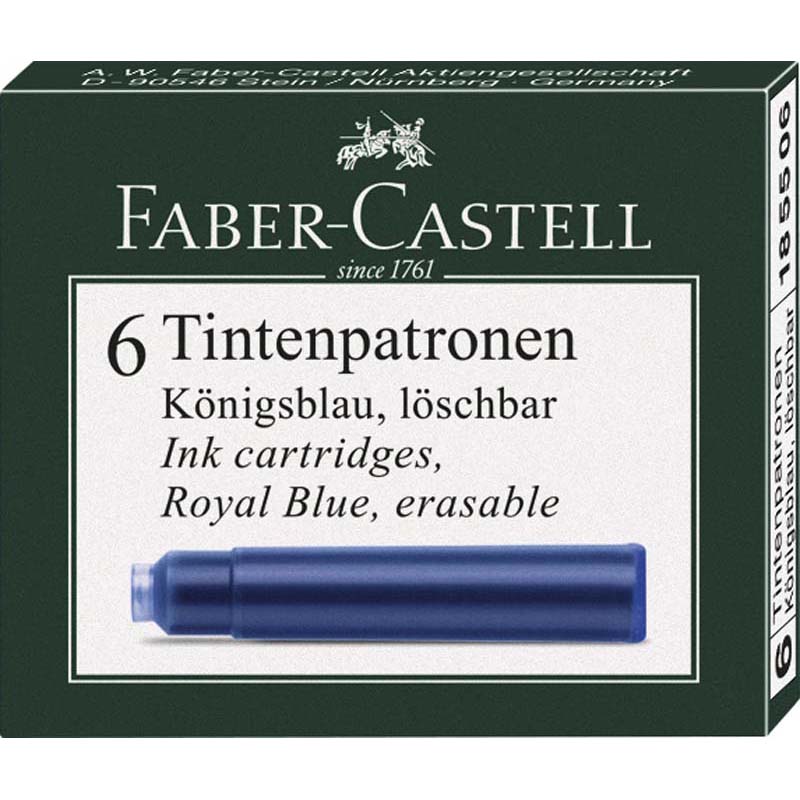 Faber-Castell tintapatron standard 6db kék