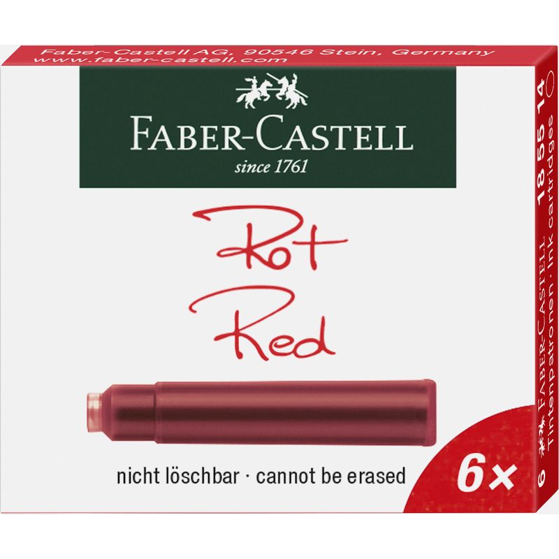 Faber-Castell tintapatron 6db-os Standard piros