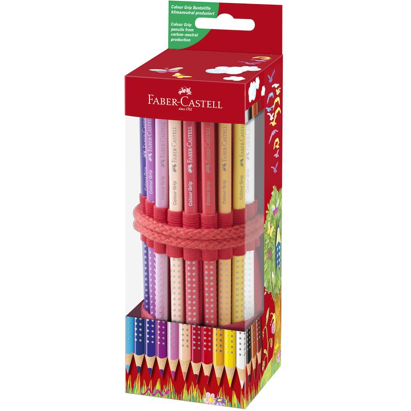 Faber-Castell színes ceruza készlet 18db-os GRIP + hegyező tekercses tolltartóban