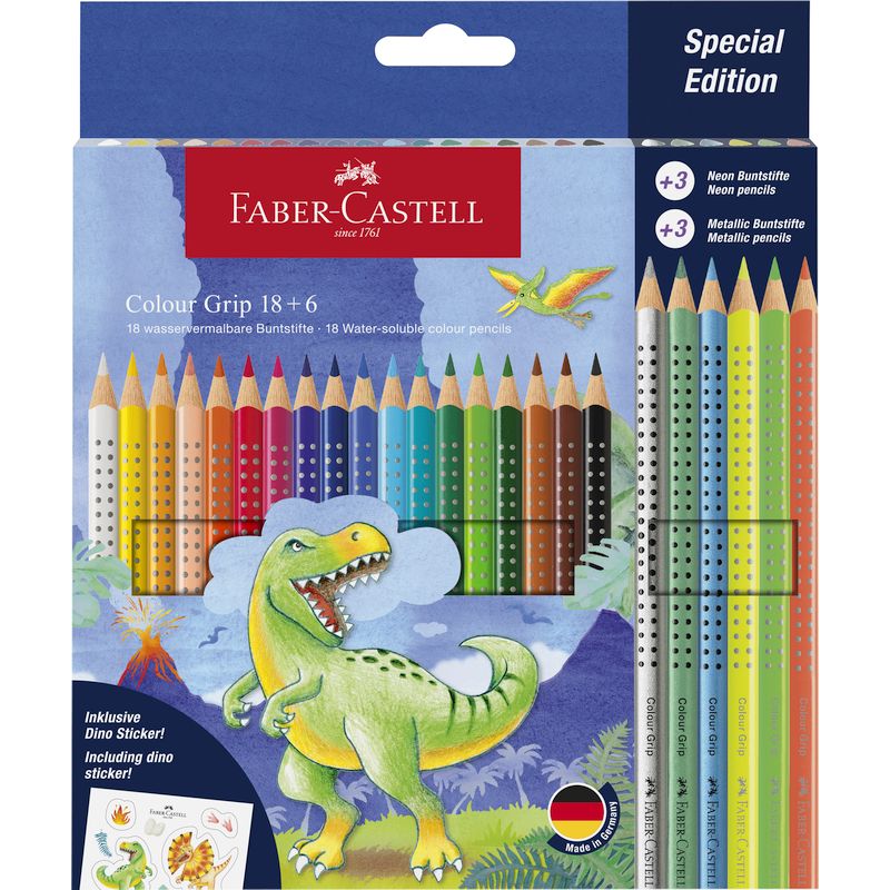 Faber-Castell színes ceruza készlet 18+6db-os GRIP Dinoszaurusz