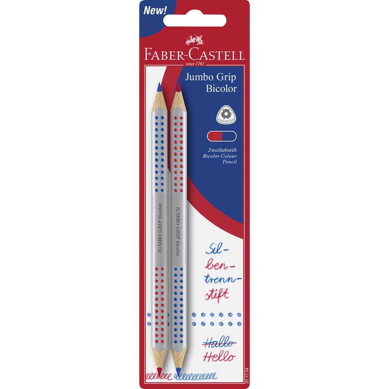 Faber-Castell postairon szett 2db-os GRIP JUMBO bicolor vastag bliszterben