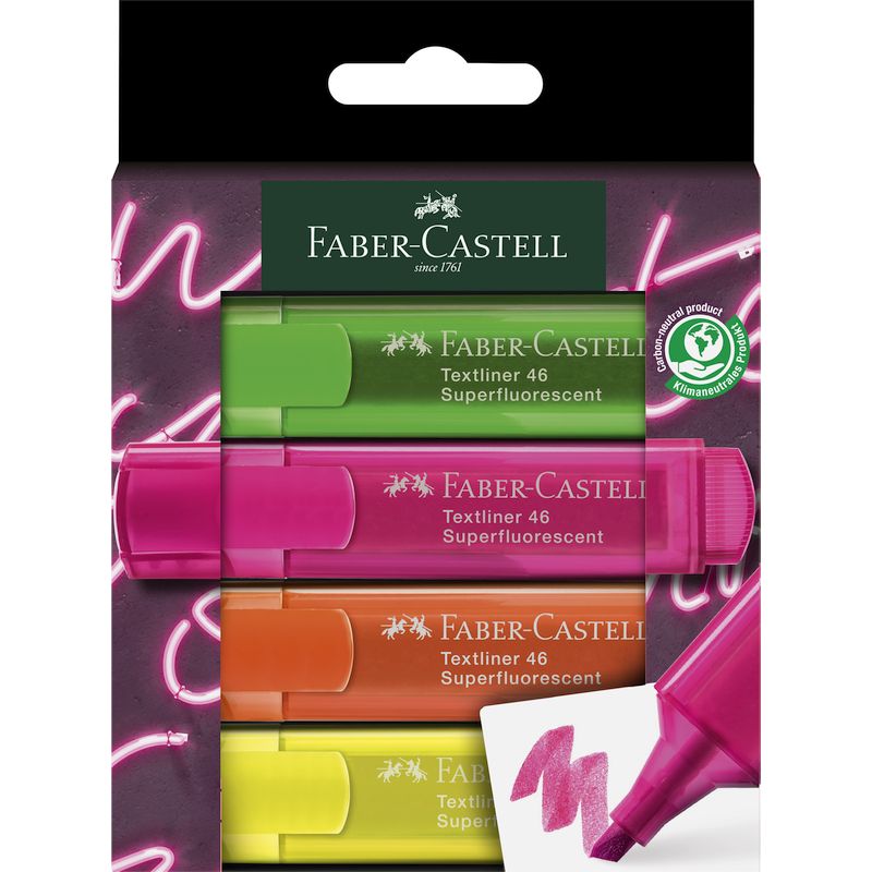 Faber-Castell szövegkiemelő készlet 4db-os 1546 Neon GENZ 2023