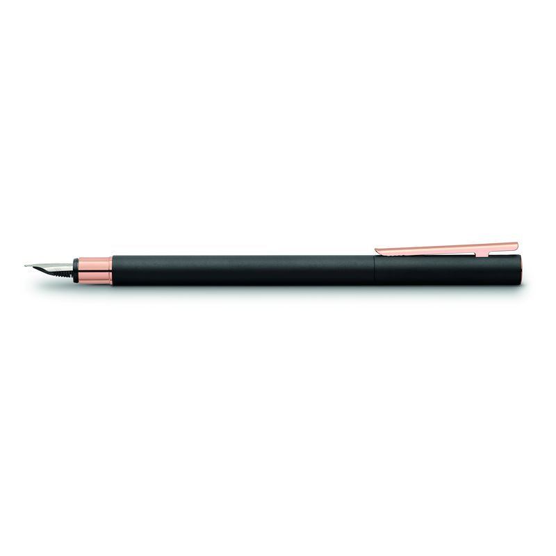 Faber-Castell töltőtoll NEO SLIM metál fekete test rózsaarany színű klipsz/tollvég M-es heggyel
