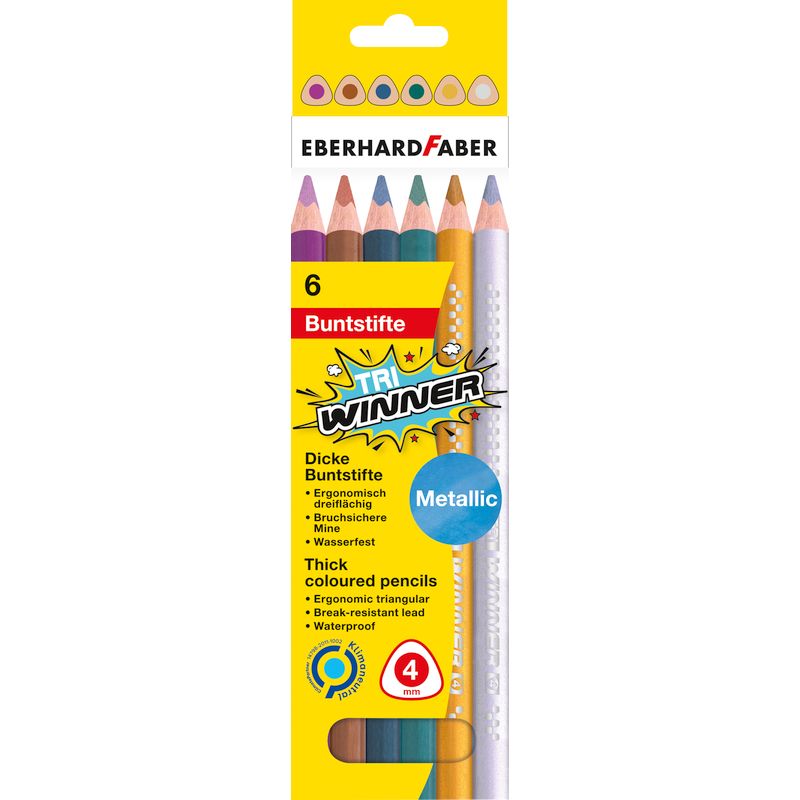 Eberhard Faber színes ceruza készlet 6db-os TRI WINNER metál