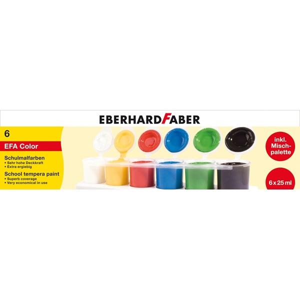 Eberhard Faber festék iskolai tégelyben szett 6x25ml