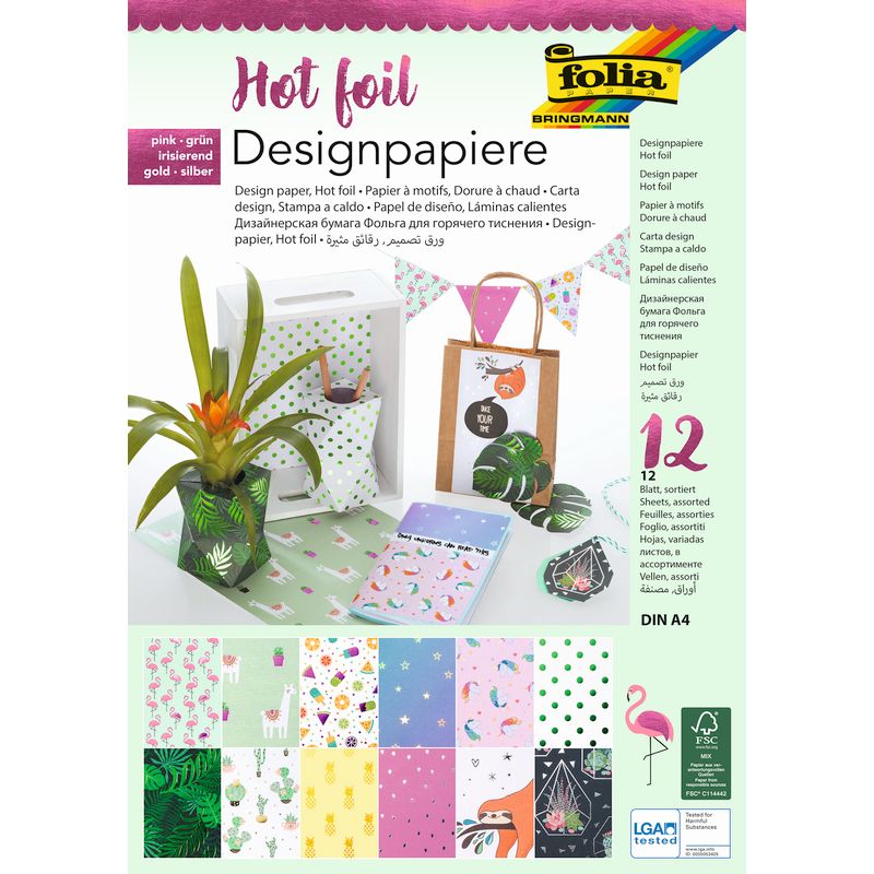 Folia dekorációs papír A/4 12ív 165gr 