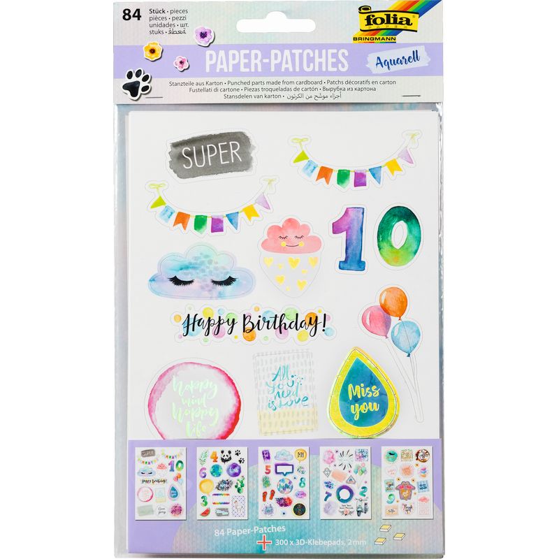 Folia papírfoltok+ habszivacsragasztó 84db-os 