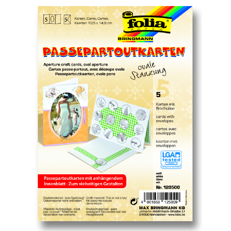 Folia fényképtartó 10,5x15cm fehér ovális 5db