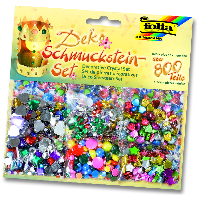 Folia dekorációs kövek szett 800db különféle szín/form
