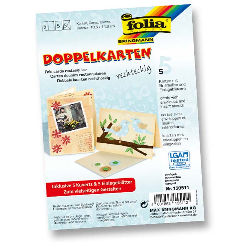 Folia meghívókártya 10,5x15cm halsárga 5db