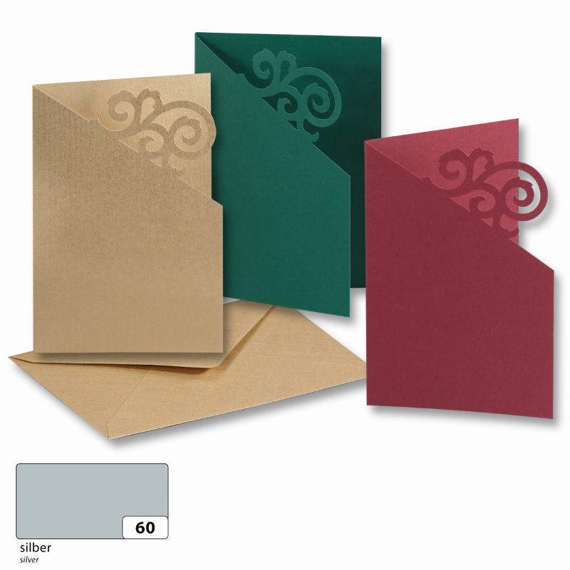 Folia meghívókártya 10,8x15,5cm ezüst dísz