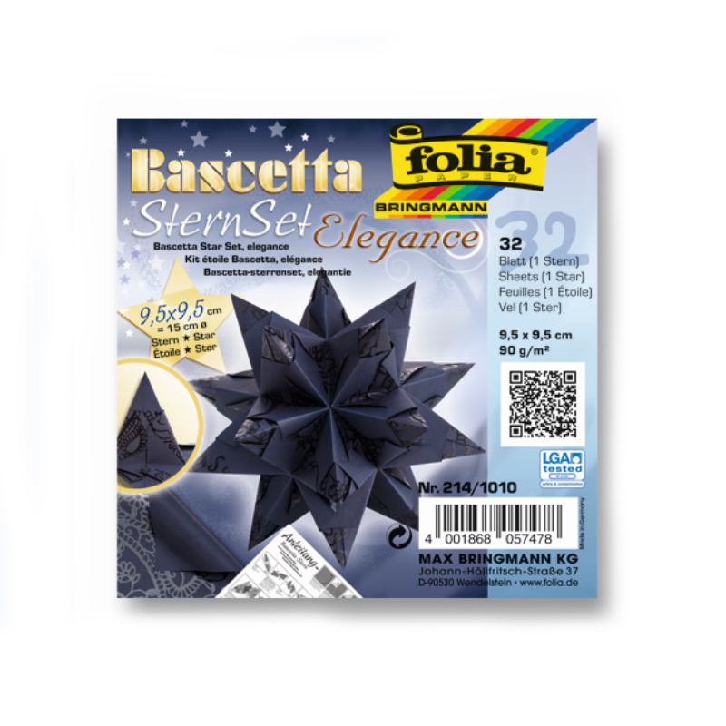 Folia csillag készítő papír 9,5x9,5cm 32 ív kék