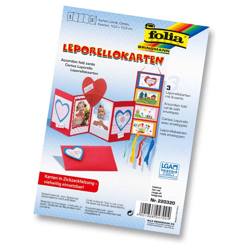 Folia leporellós karton szett 10,5x15,5 tűzpiros