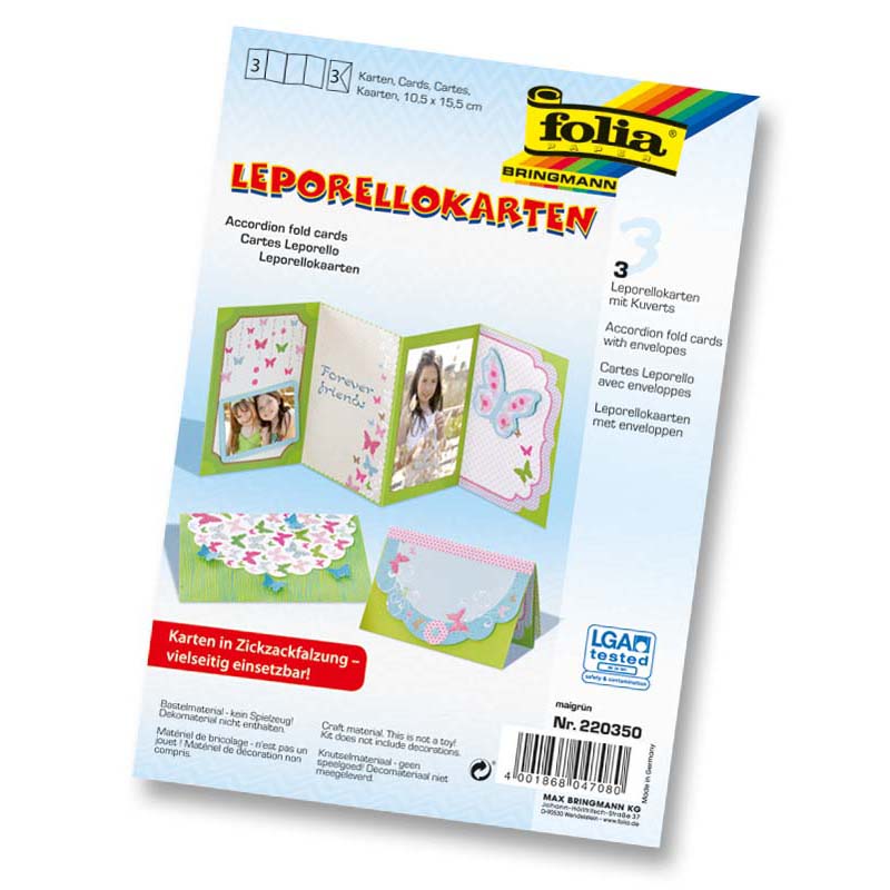 Folia leporellós karton szett 10,5x15,5 zöld