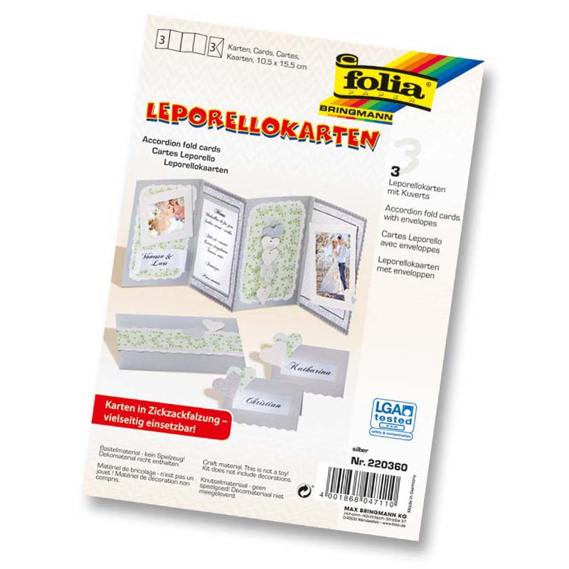 Folia leporellós karton szett 10,5x15,5 ezüst