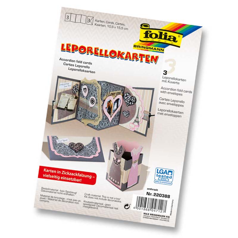 Folia leporellós karton szett 10,5x15,5 antrac