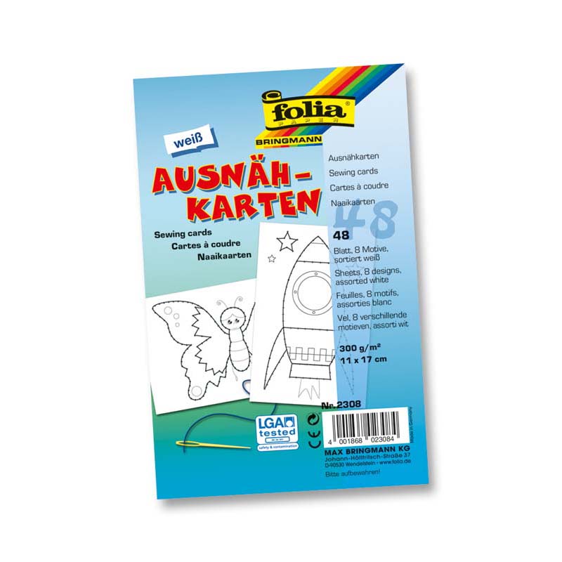 Folia varró kártya készlet 48db-os 11x17cm 350g fehér 8 különféle motívummal